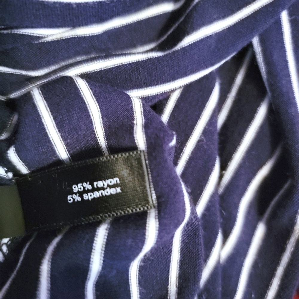 The Limited Navy & White Striped Dress w/ Red Zipper. - Picture 6 of 6